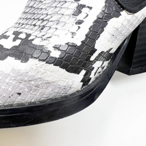 Zara Black and White Snake Print Ankle Boots - Picture 10 of 14